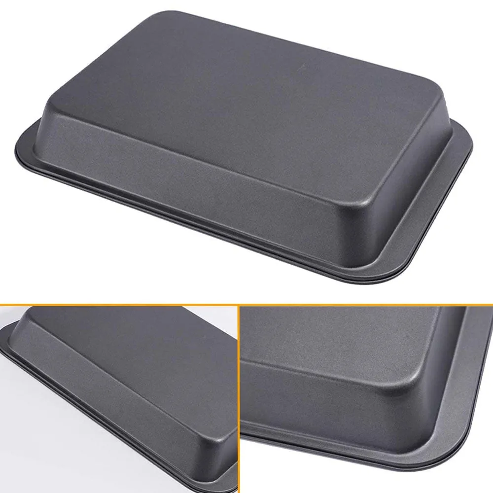 ( NET) Non-stick Rectangle Roasting Marble Baking Pan Set 3 Pcs