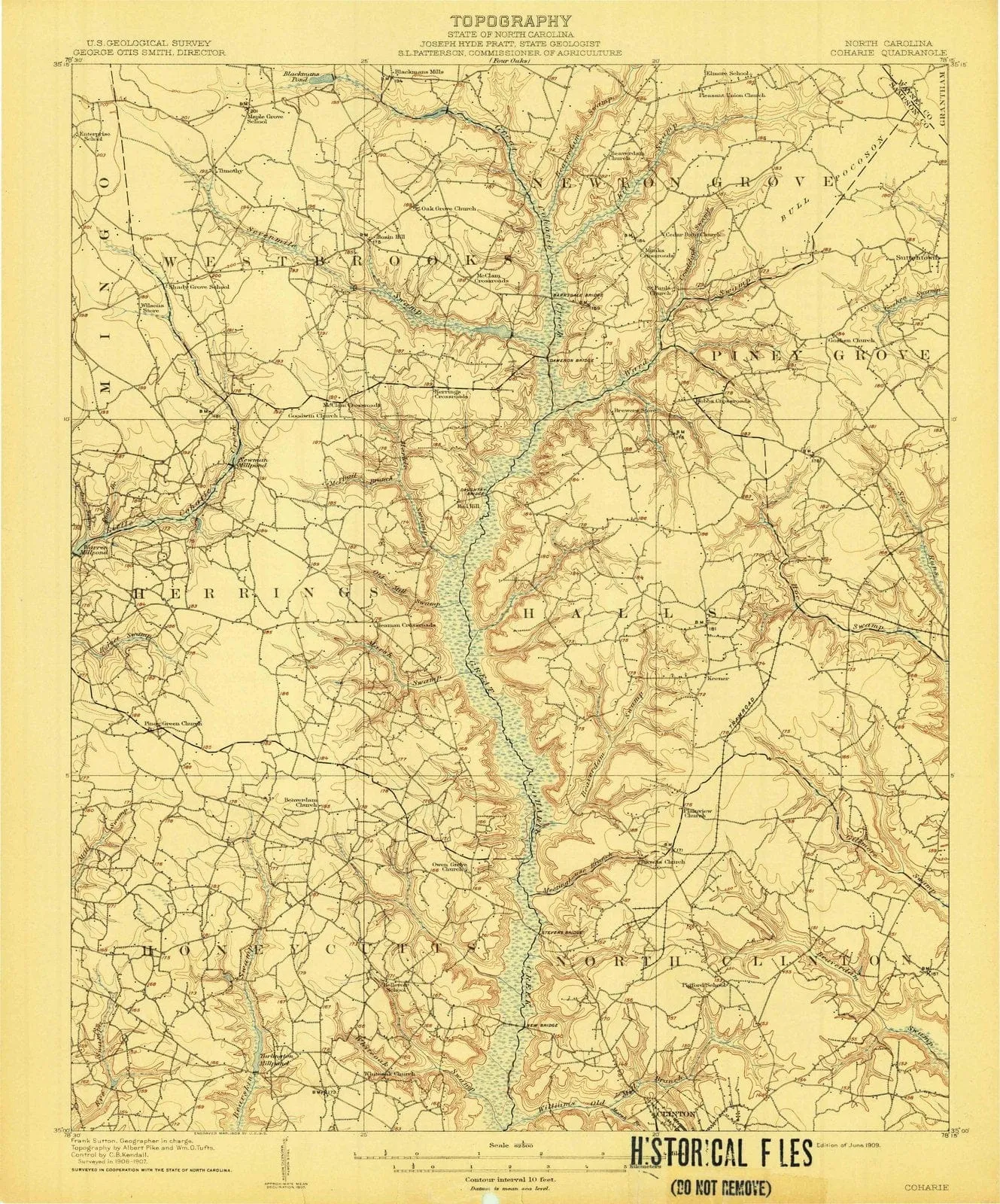 1909 Coharie, NC - North Carolina - USGS Topographic Map