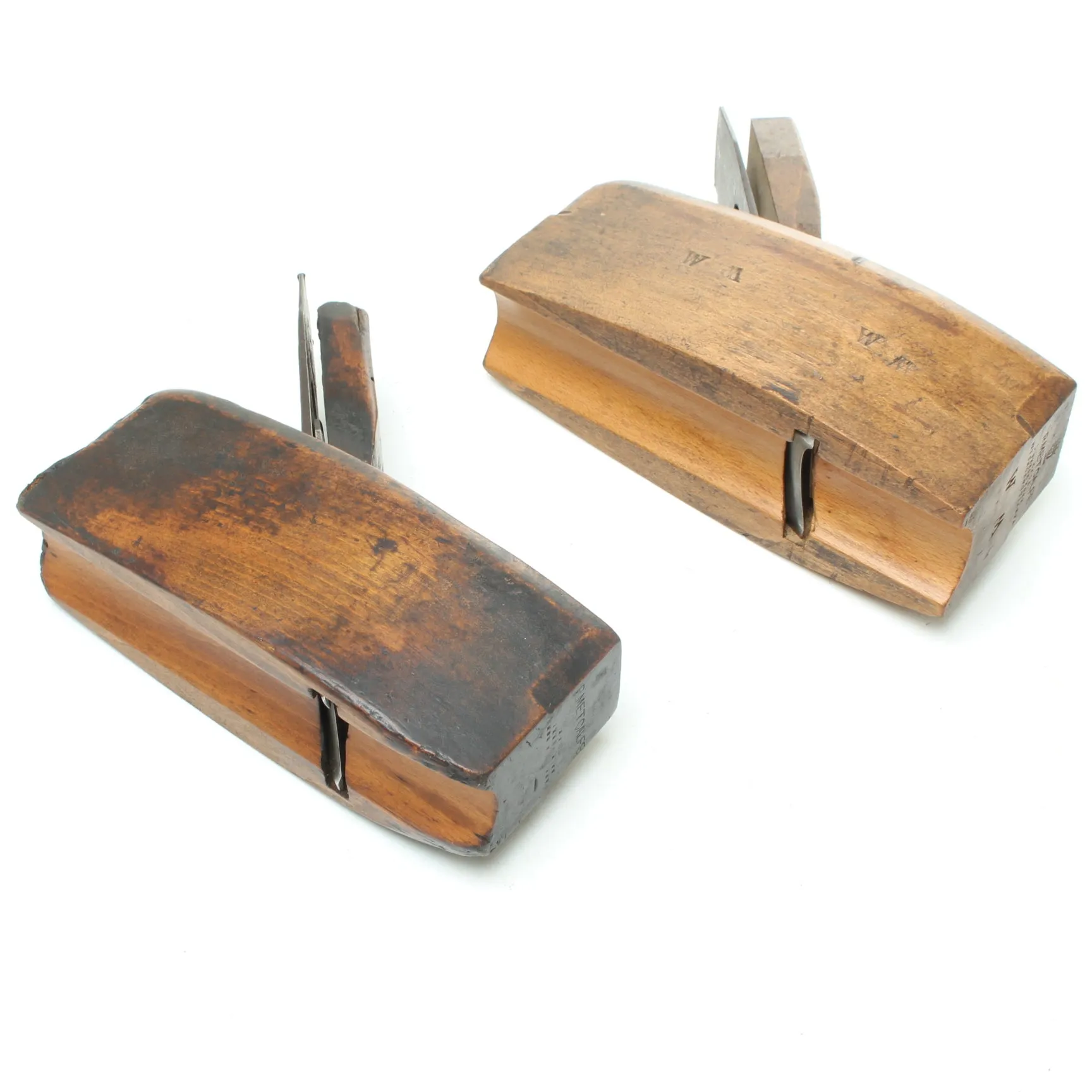 2x Old Varvill Wooden Nosing / Masting Planes (Beech)