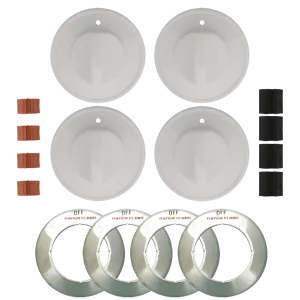 8234 Universal 4-Pack White Replacement Knob Kit Gas Stove  Range Kleen