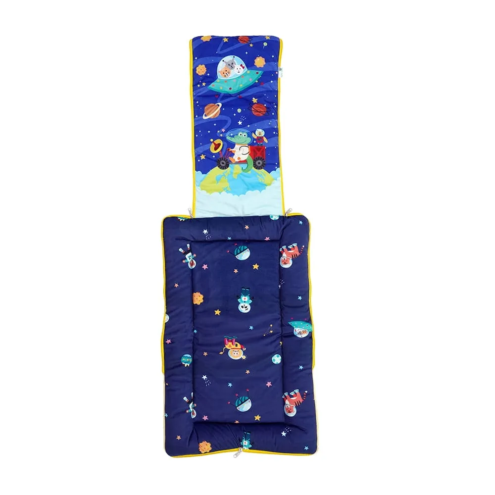 Baby Moo Space Premium Carry Nest Velvet With Fur Lining Sleeping Bag - Blue