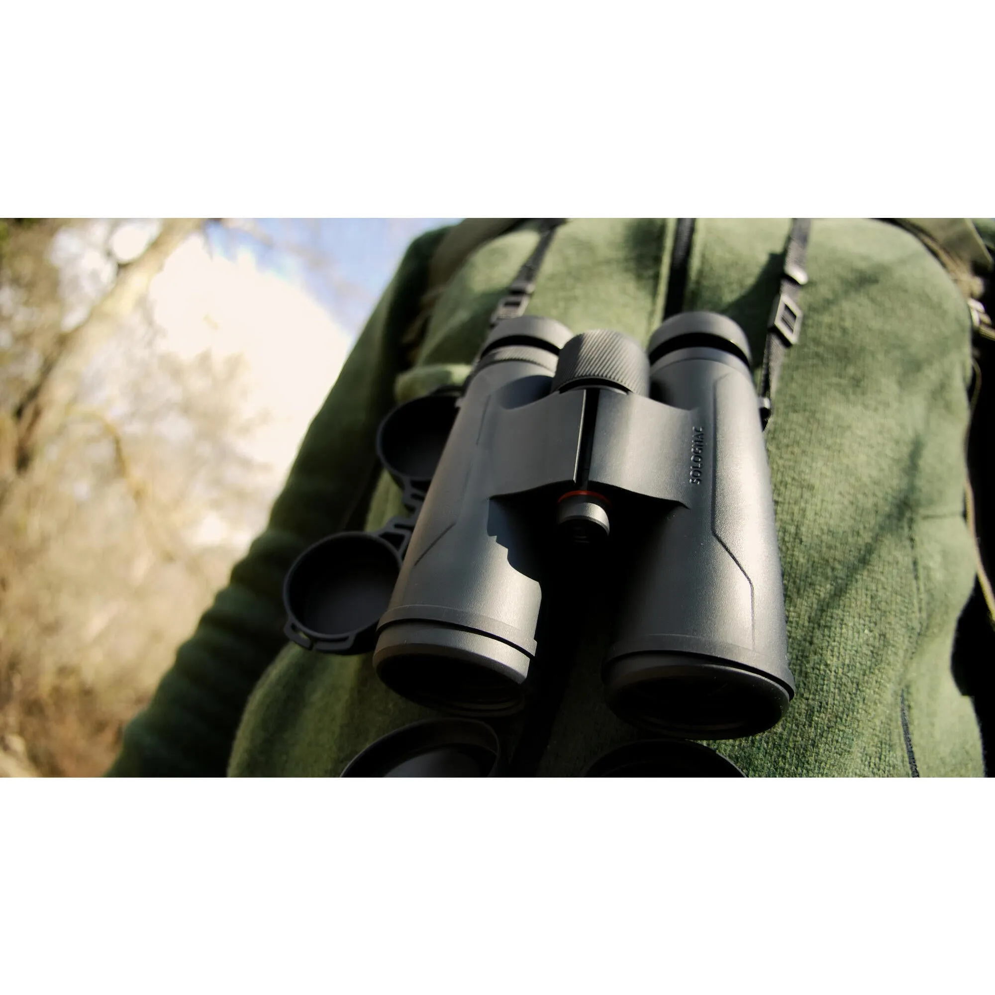 Binoculars 100 10×42 waterproof black SOLOGNAC