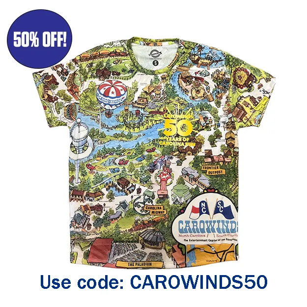 Carowinds Park Map Tee