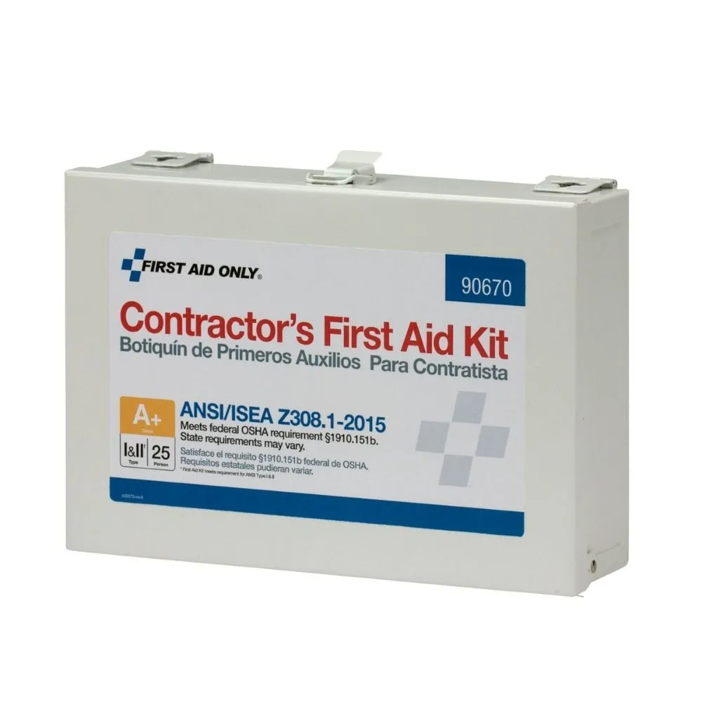 First Aid Only 90670 25 Person Contractor ANSI A  First Aid Kit, Metal Case