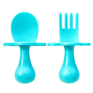 Grabease Fork And Spoon Set Teal