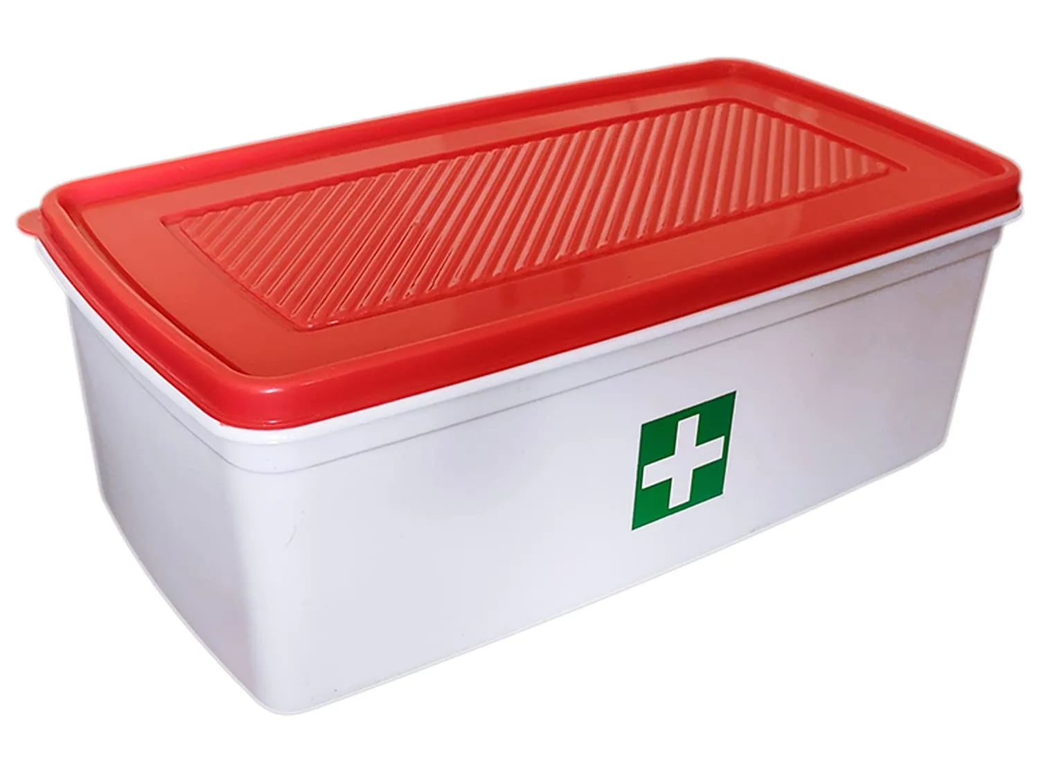 Heart Home Plastic First Aid Emergency Medicine Storage, Organizer Box For Home, Office, Factory (Red & White)-50HH01118