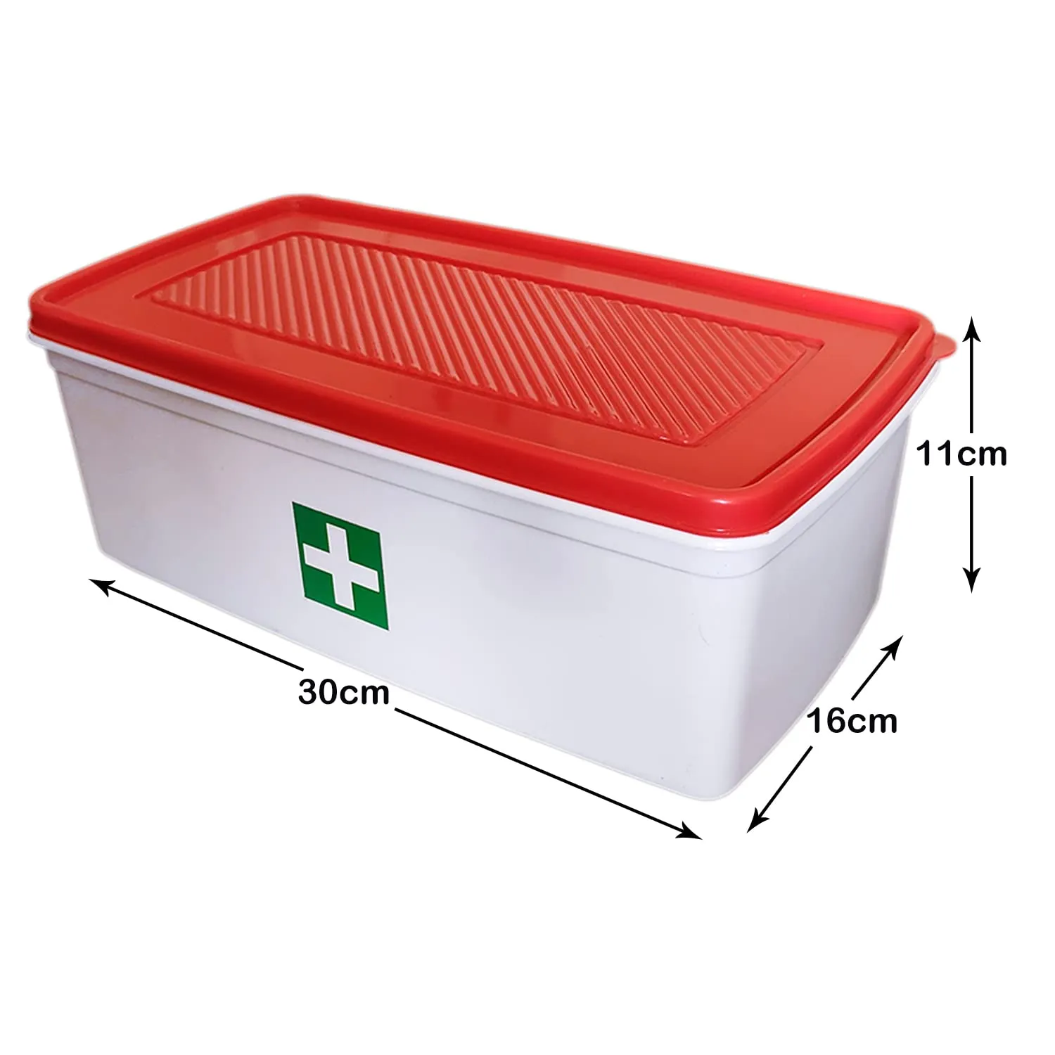 Heart Home Plastic First Aid Emergency Medicine Storage, Organizer Box For Home, Office, Factory (Red & White)-50HH01118