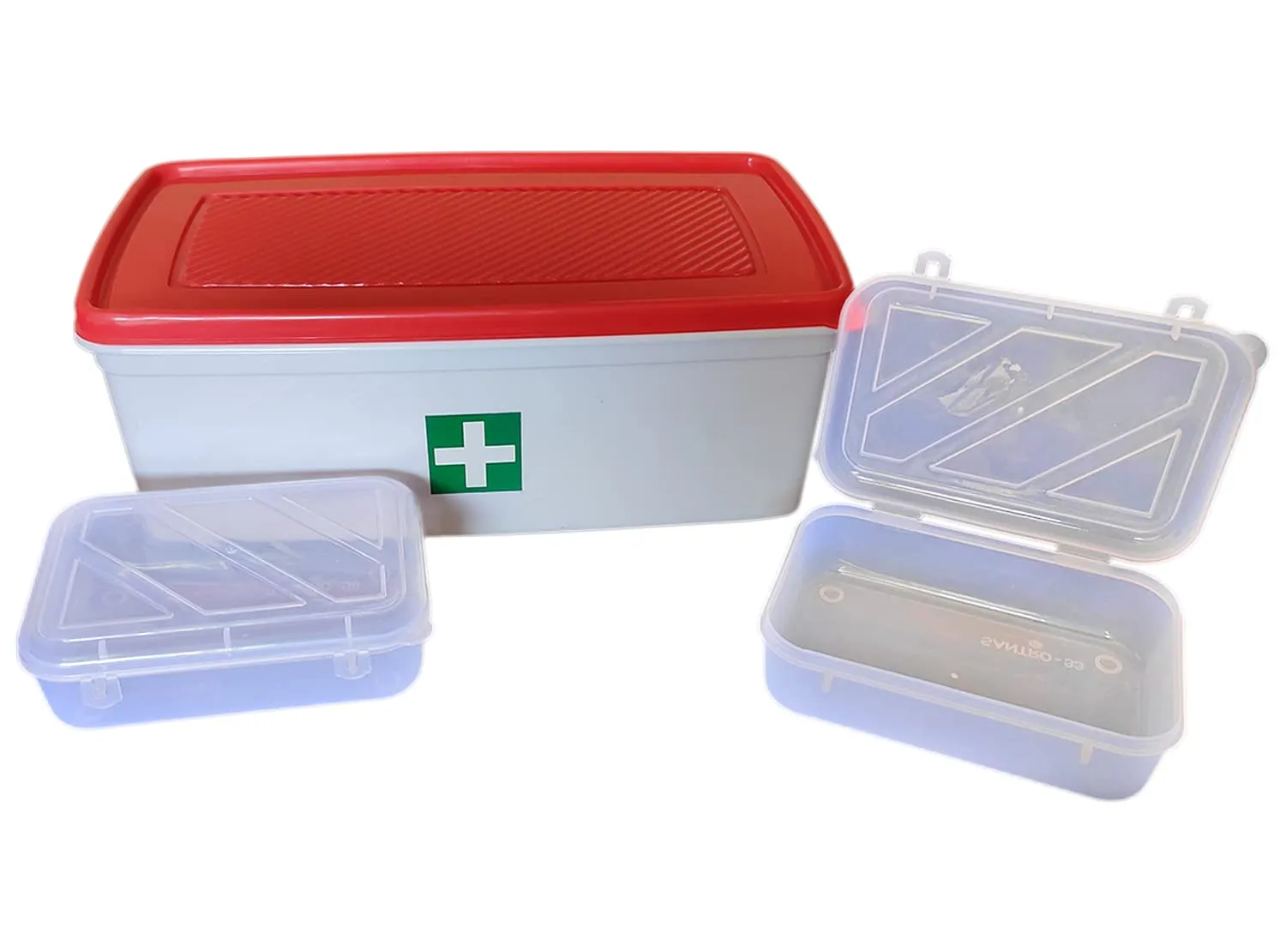 Heart Home Plastic First Aid Emergency Medicine Storage, Organizer Box For Home, Office, Factory (Red & White)-50HH01118