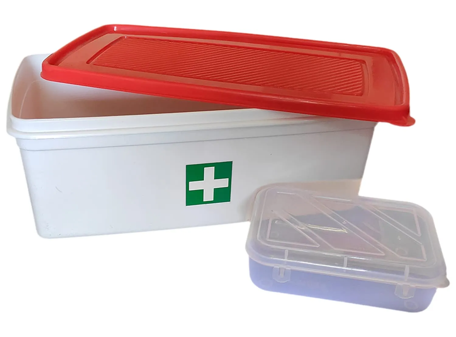 Heart Home Plastic First Aid Emergency Medicine Storage, Organizer Box For Home, Office, Factory (Red & White)-50HH01118