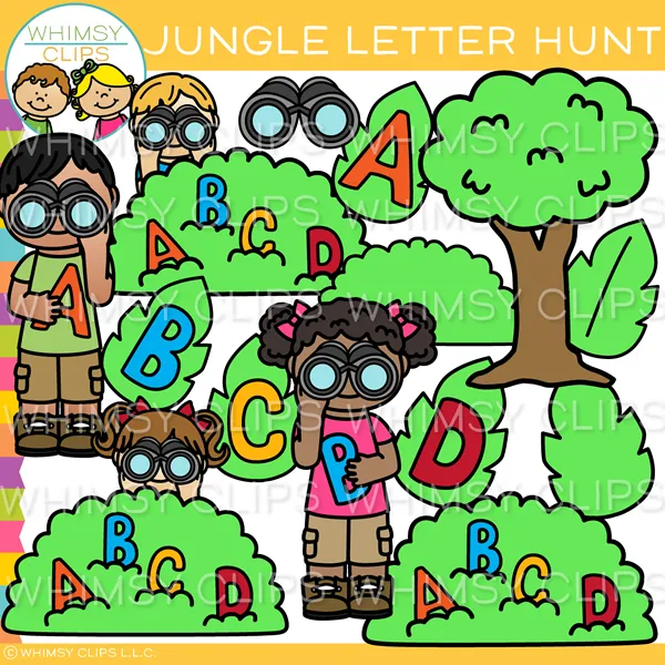 Jungle Letter Hunt Clip Art