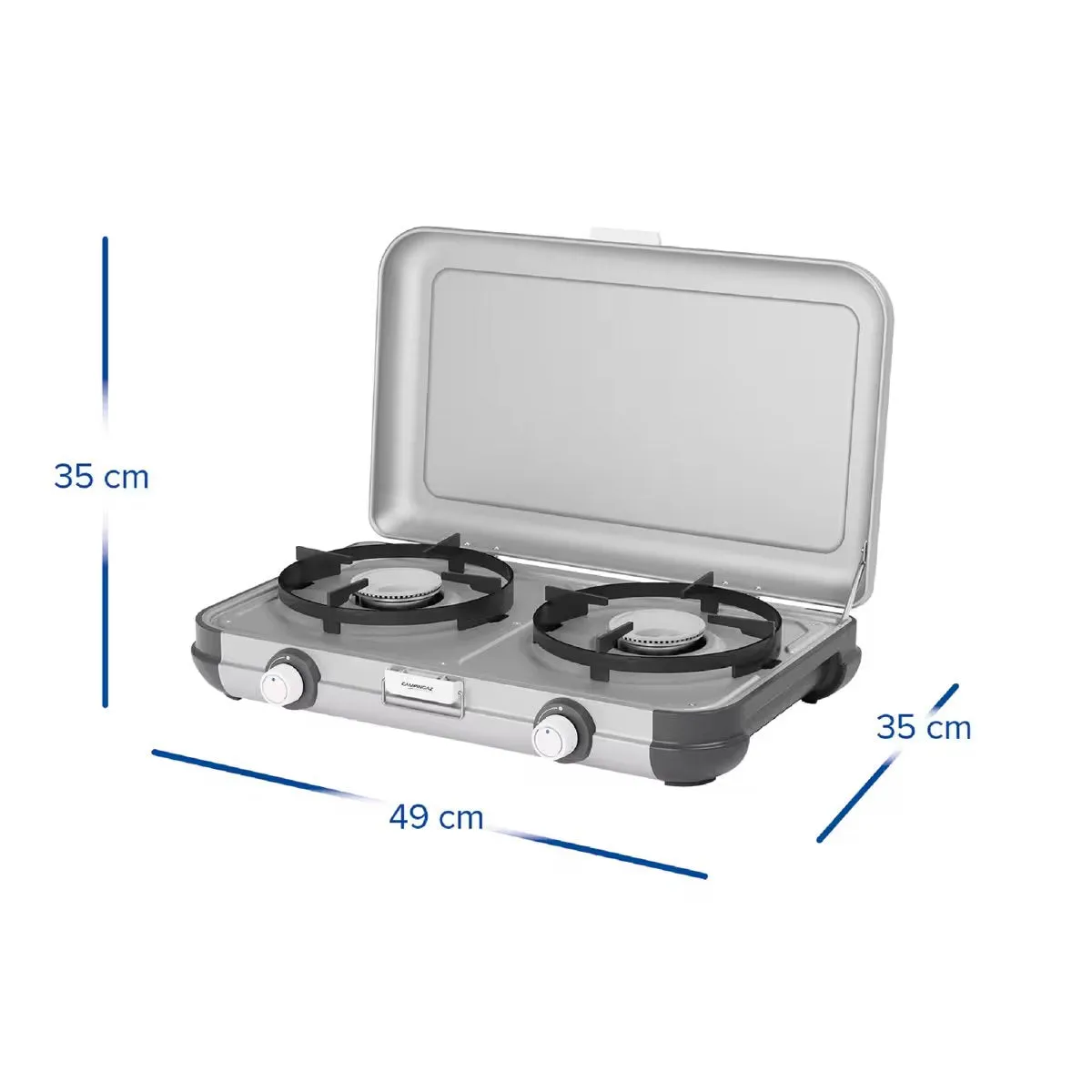 Kitchen Kit Cv Campingaz two-burner camping stove with gas regulator and hose