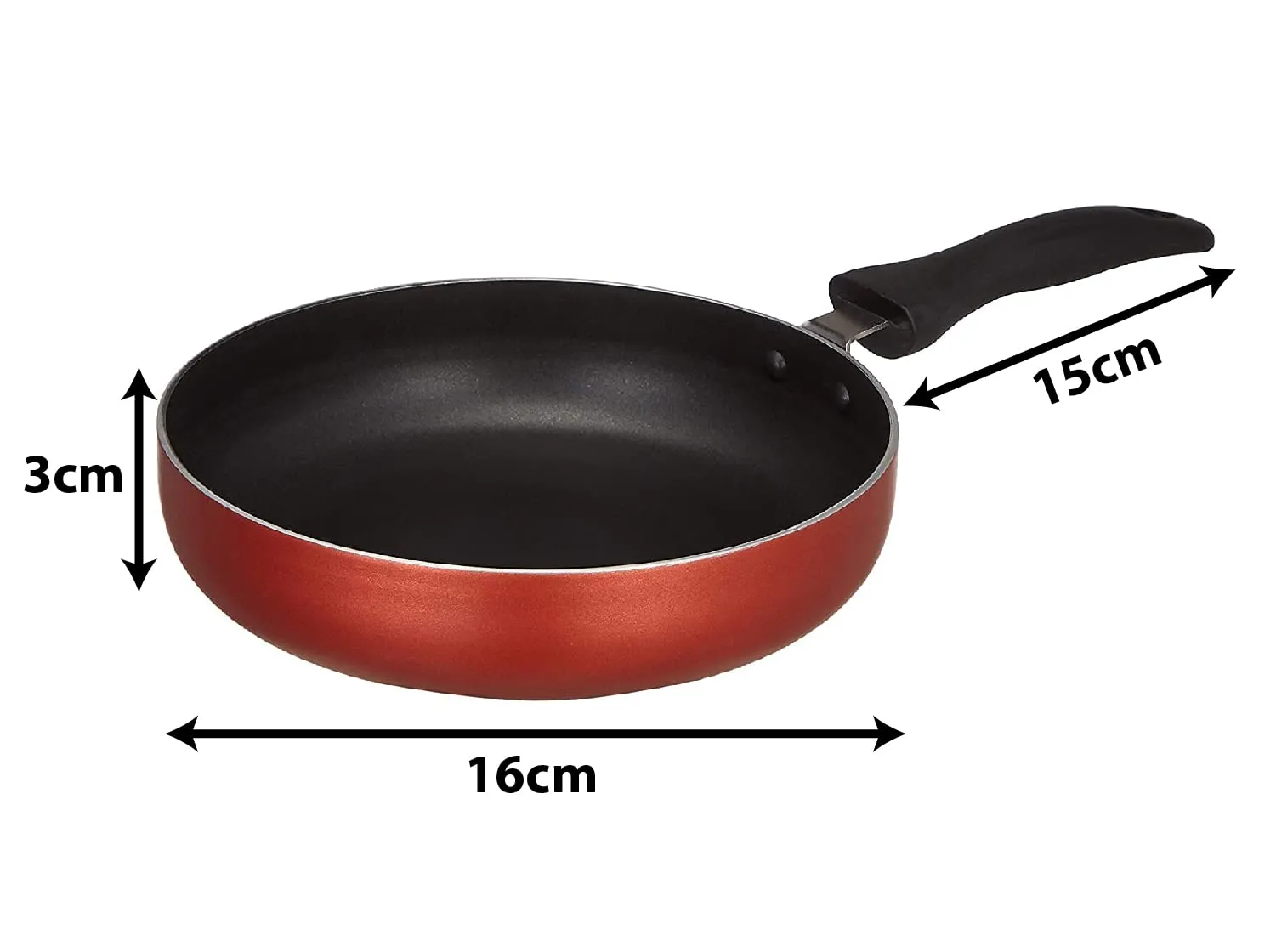 Kuber Industries Aluminium Nonstick Granite Coating Skillet Cookware Frying Pan Egg Pan Omelet Pan (Black) - Pack of 2