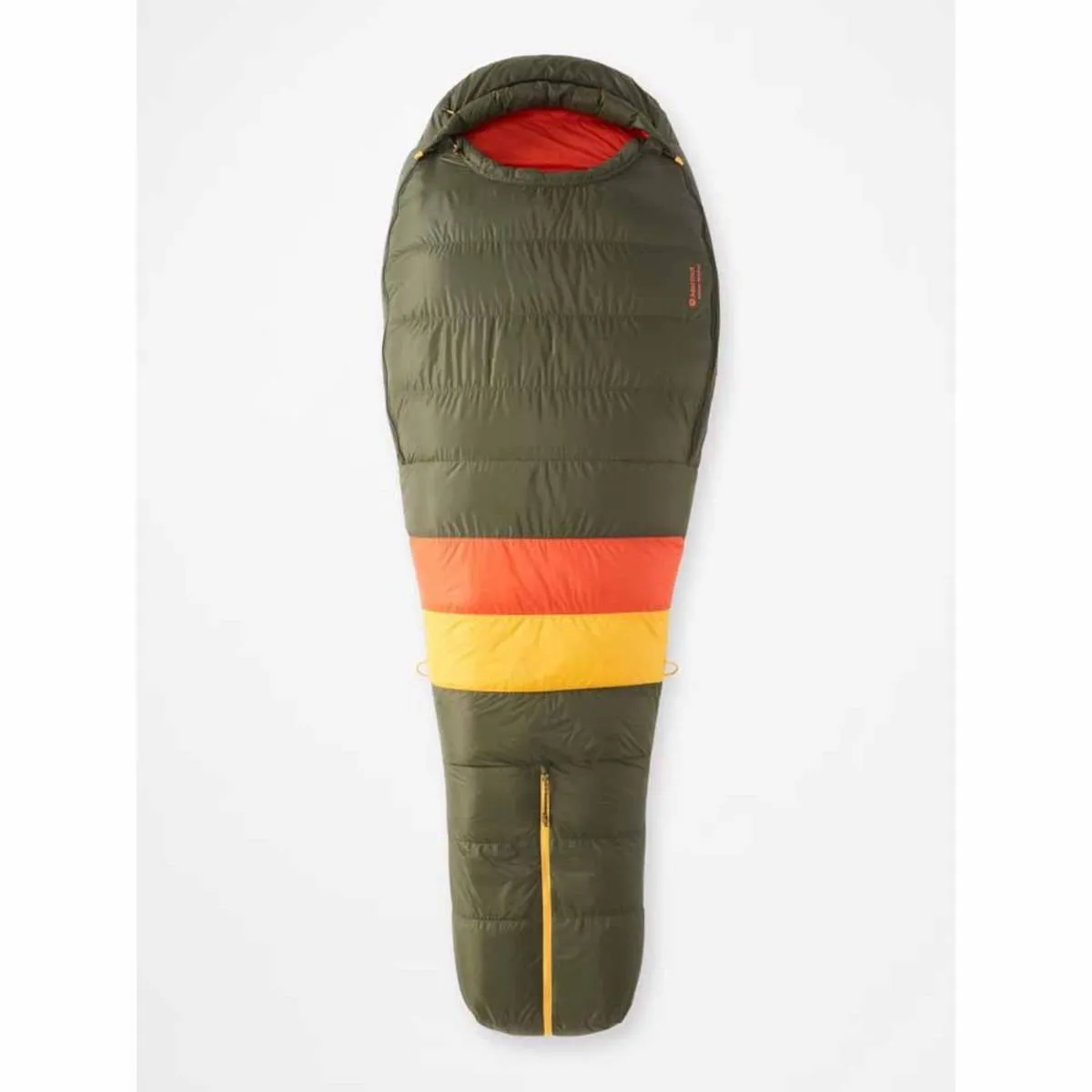 Marmot Men's Never Winter 30Â° Sleeping Bag - Long/Nori/Red Sun