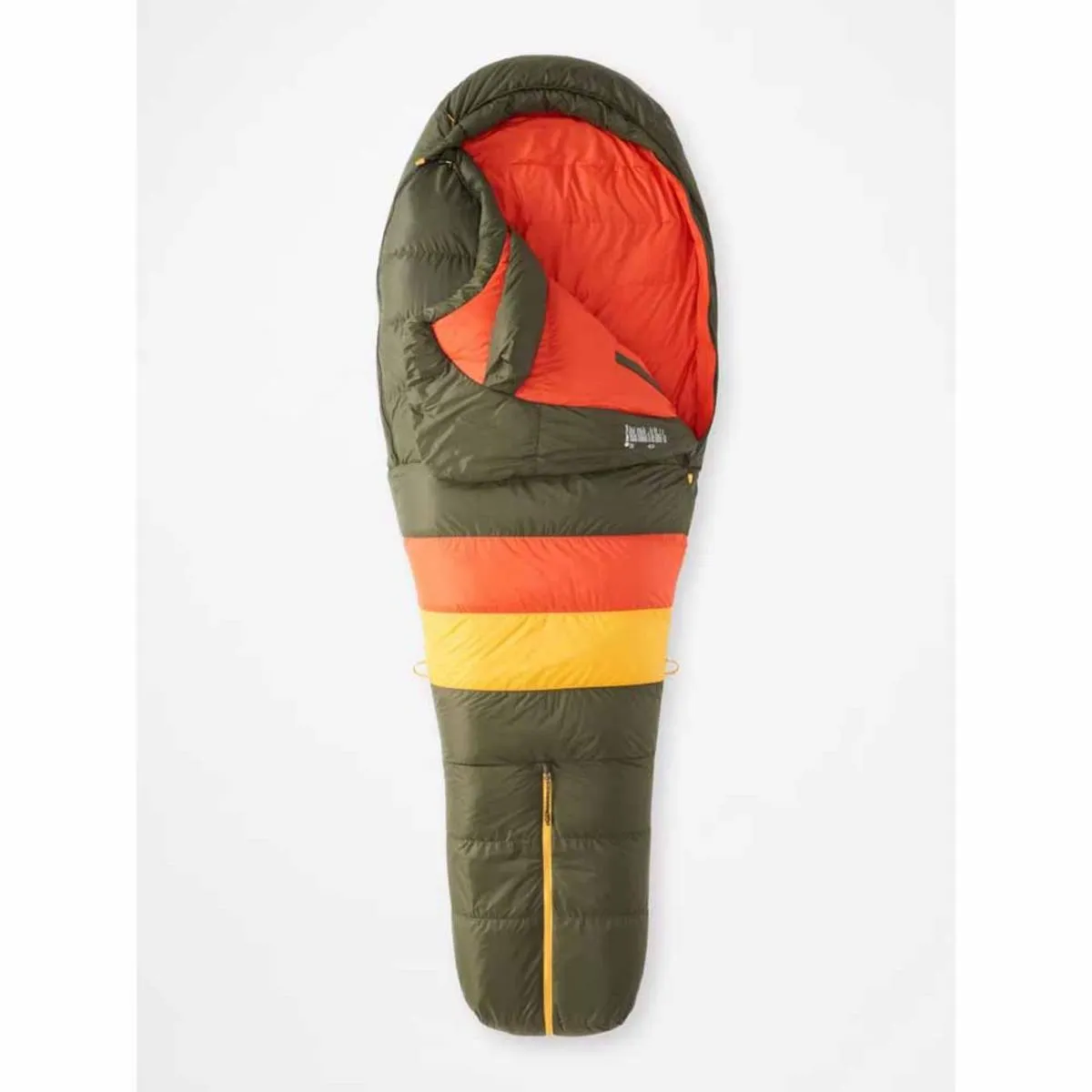 Marmot Men's Never Winter 30Â° Sleeping Bag - Long/Nori/Red Sun