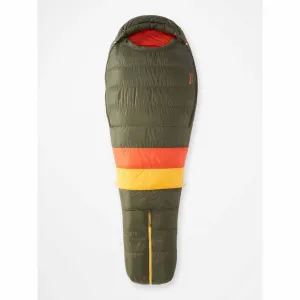 Marmot Men's Never Winter 30Â° Sleeping Bag - Long/Nori/Red Sun