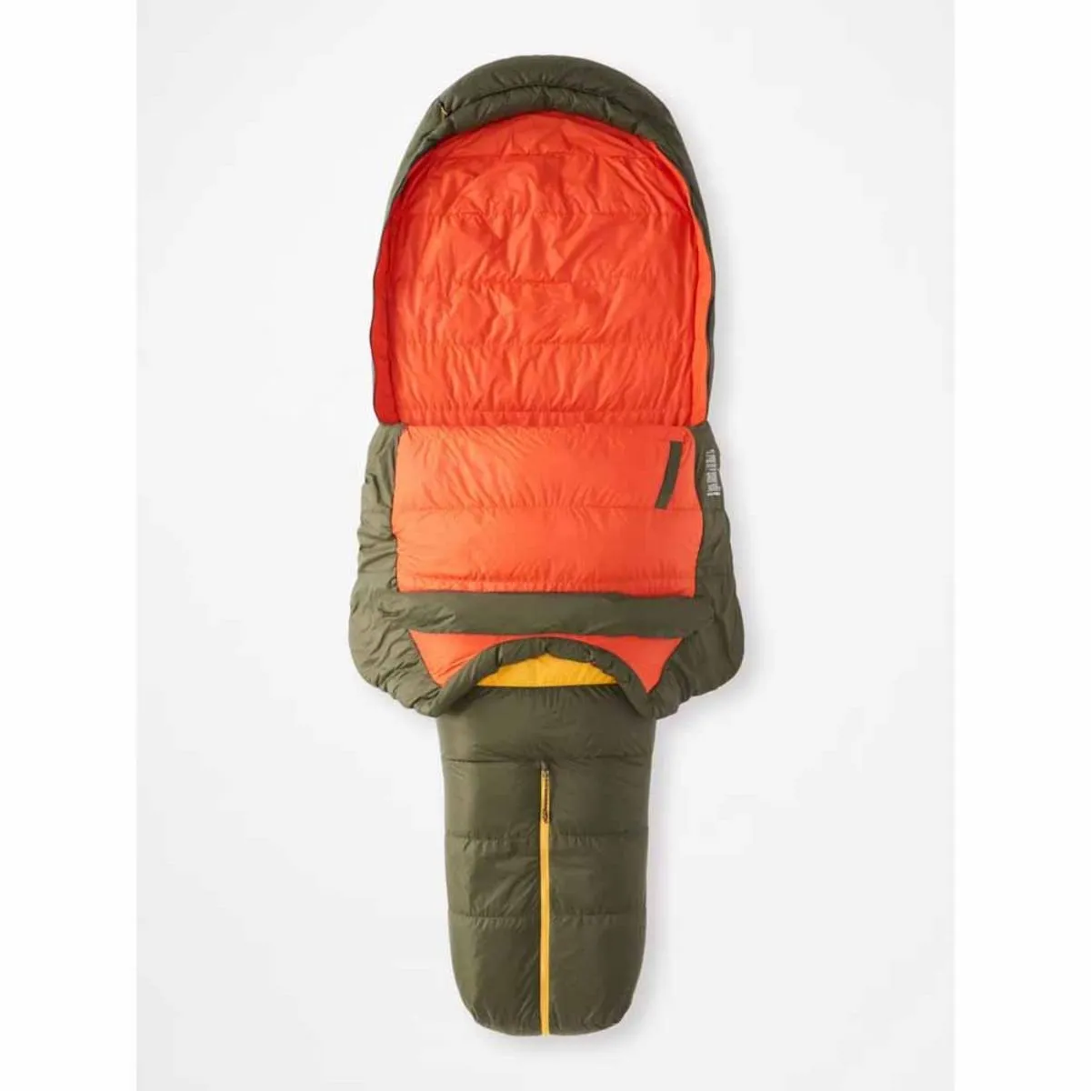 Marmot Men's Never Winter 30Â° Sleeping Bag - Long/Nori/Red Sun