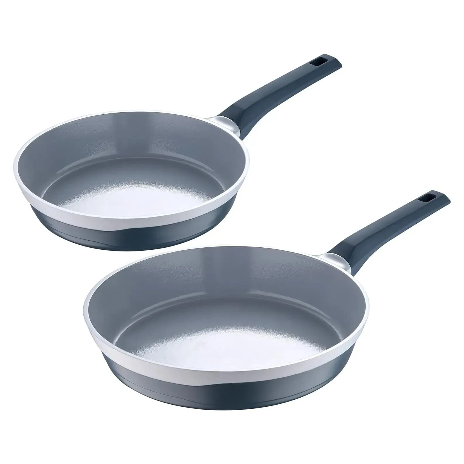 MasterPro Pack of 2 Frying Pans Colour Cast Aluminium 24cm/28cm