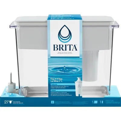 New - Brita Extra Large 18-Cup UltraMax Filtered Water Dispenser with Filter - Gray