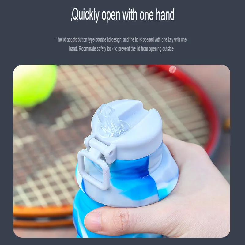 New Silicone Grenade Folding Water Bottle Creative Retractable Outdoor Sports Portable Water Bottle Cross-Border Water Cup