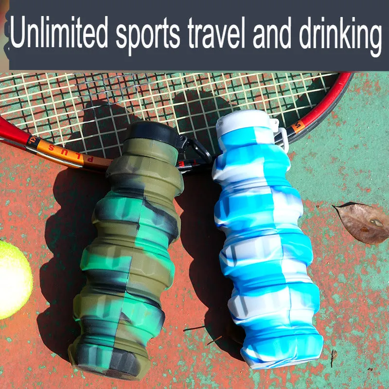 New Silicone Grenade Folding Water Bottle Creative Retractable Outdoor Sports Portable Water Bottle Cross-Border Water Cup