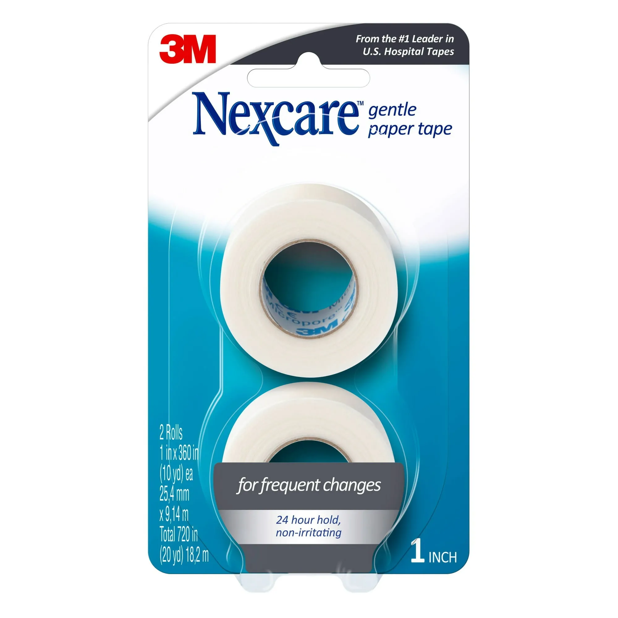 Nexcare Gentle Paper Tape 2 Rolls 1In x 10yd