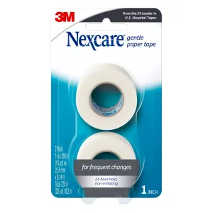 Nexcare Gentle Paper Tape 2 Rolls 1In x 10yd