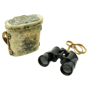 Original WWII Imperial Japanese 7x7.1° Binoculars by ToKo with Tropical Case and Eyepiece Filters