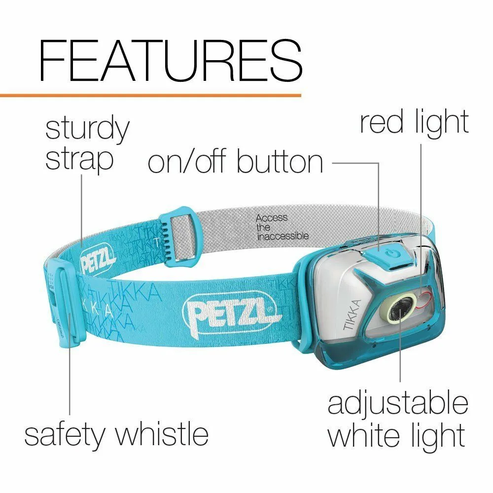 Petzl Tikka Hybrid Concept Headlamp 200 Lumens, Blue