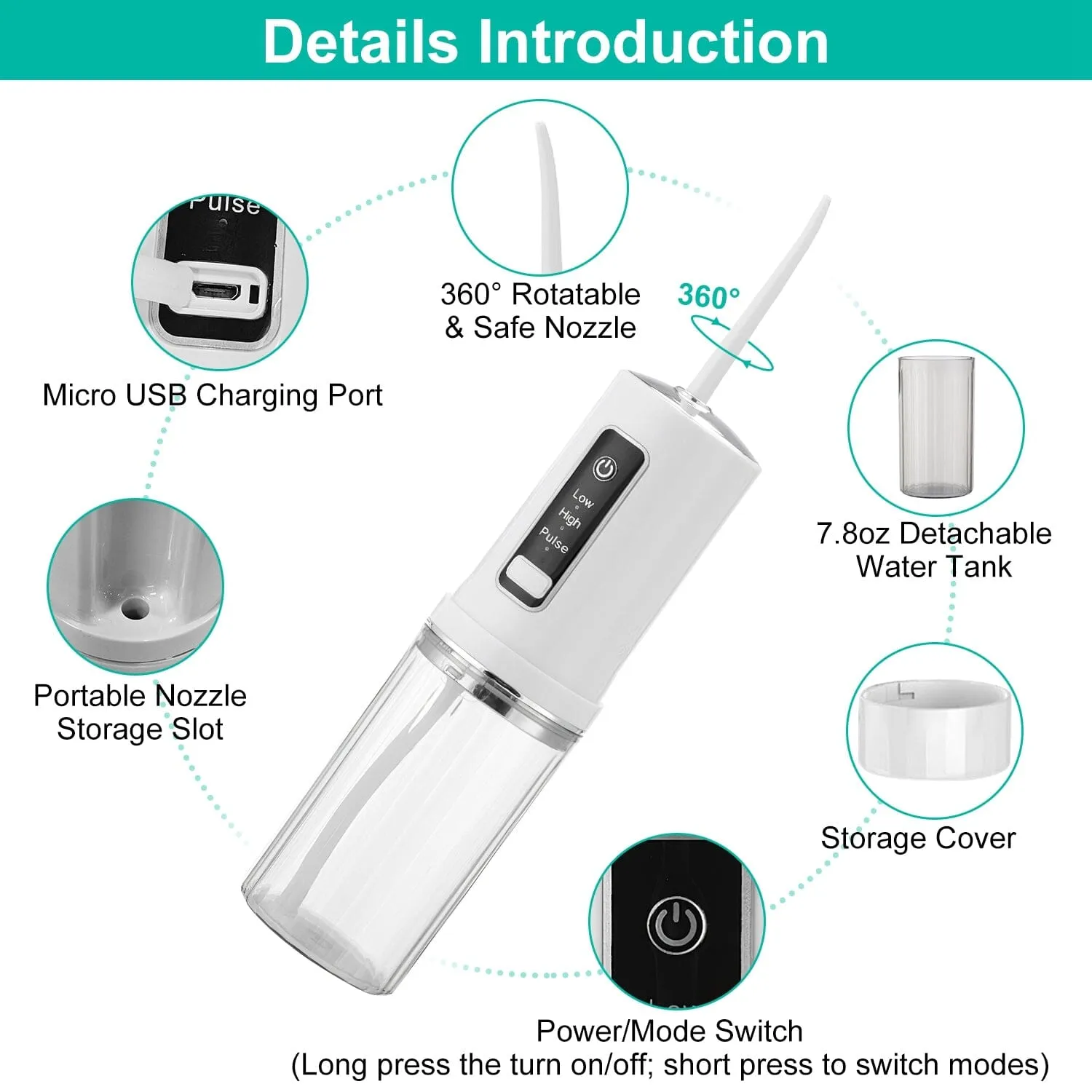 Rechargeable Portable Water Flosser