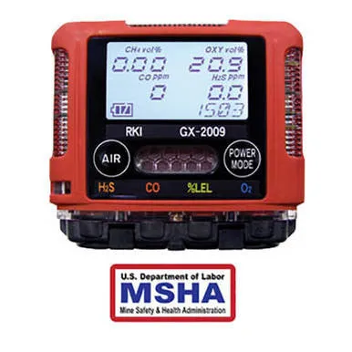 RKI GX-2009 MSHA 4-Gas Confined Space Monitor 72-0314-MSHA-C