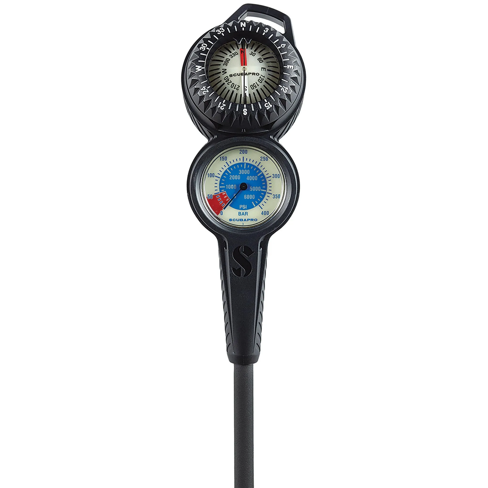 SCUBAPRO - 2-Gauge Dive Console, Compass, Metal Compact Pg Dual Bar/Psi