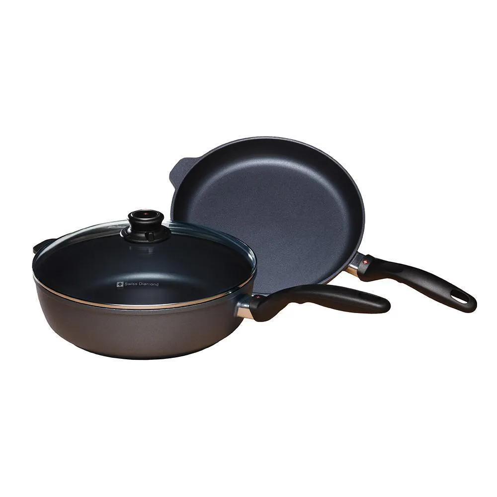 Swiss Diamond 3 pc. set - Fry Pan and Saute Pan