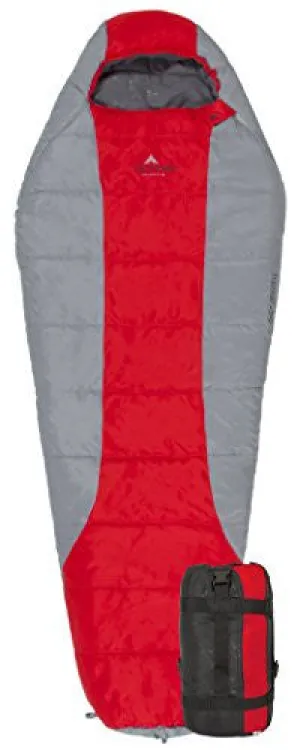 TETON Sports Tracker  5F Ultralight Sleeping Bag Perfect for Backpacking, Hiking, and Camping; Red/Grey