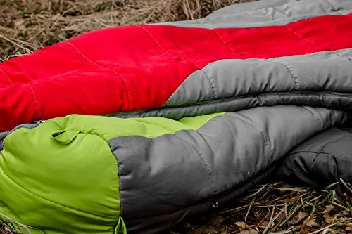 TETON Sports Tracker  5F Ultralight Sleeping Bag Perfect for Backpacking, Hiking, and Camping; Red/Grey