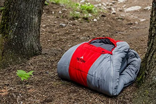 TETON Sports Tracker  5F Ultralight Sleeping Bag Perfect for Backpacking, Hiking, and Camping; Red/Grey