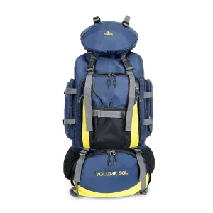 THE CLOWNFISH Summit Seeker 90 Litres Polyester Travel Backpack for Mountaineering Outdoor Sport Camp Hiking Trekking Bag Camping Rucksack Bagpack Bags (Dark Blue)