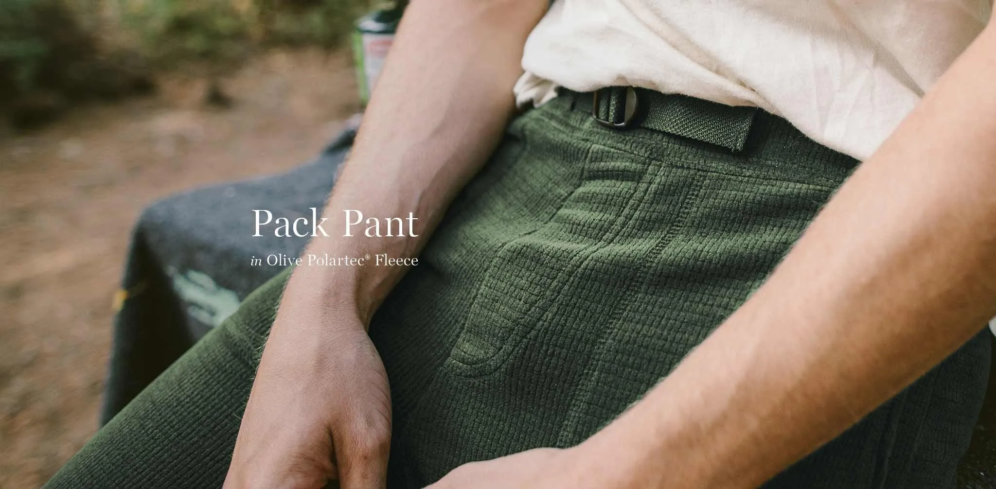 The Pack Pant in Olive Polartec Fleece