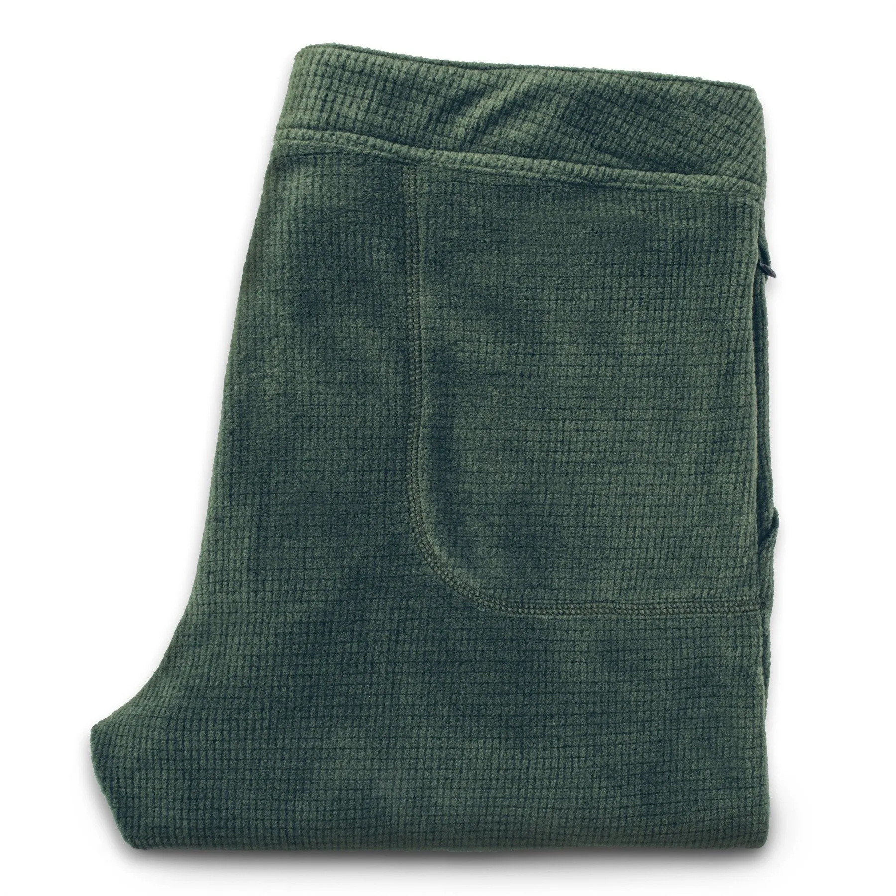 The Pack Pant in Olive Polartec Fleece