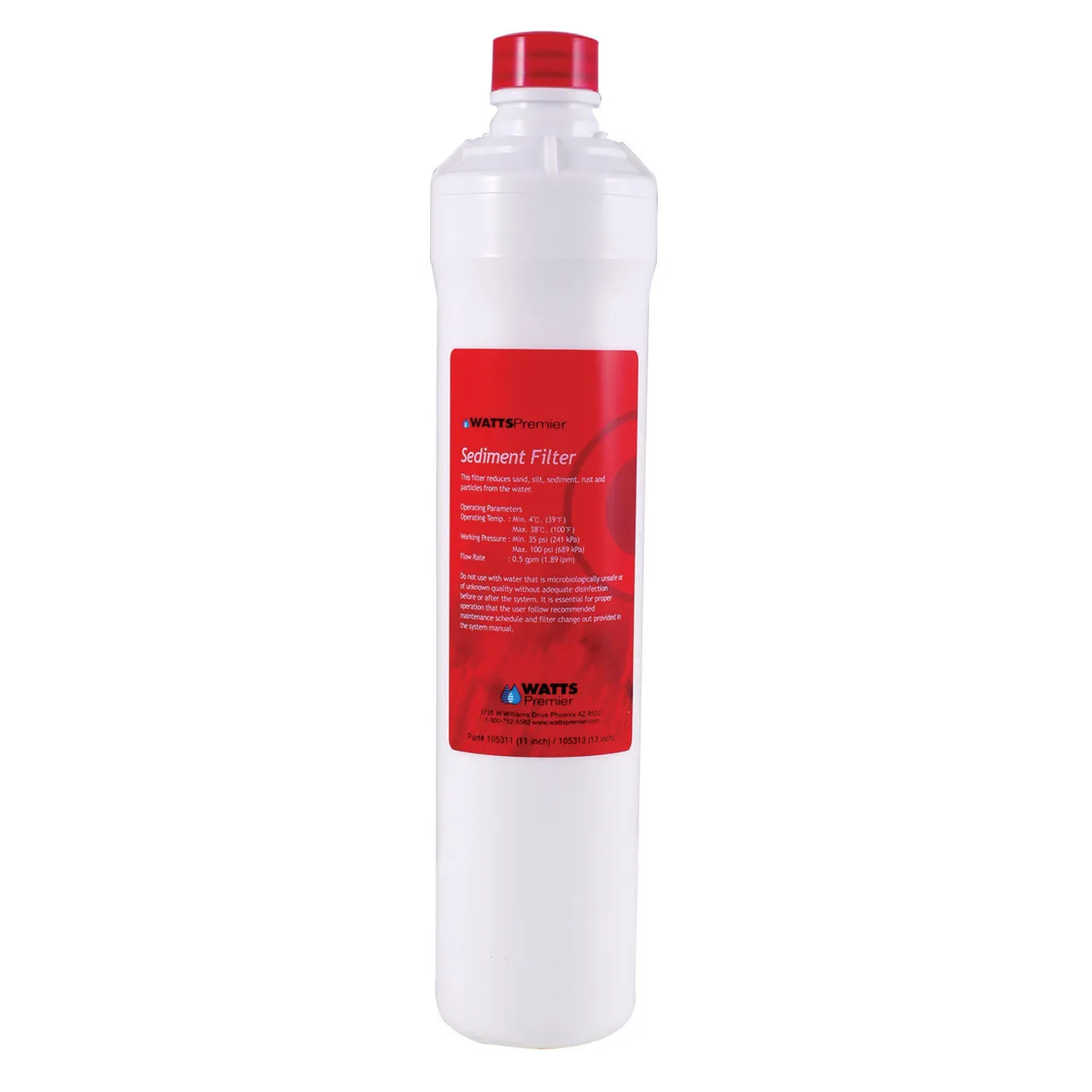 Watts RO Pure Sediment Filter | Red Push Button